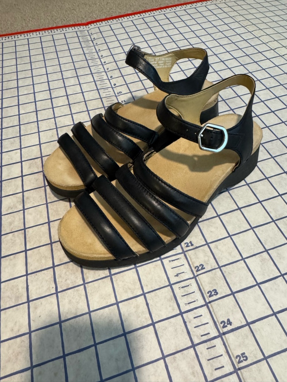 Dansko Black Multi-Strap Buckle Sandals